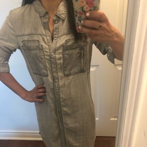 EUC grey chambray shirt dress by vero moda